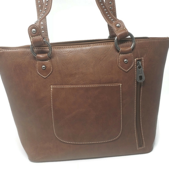 New! Montana West Concealed Carry Tote with Tassels - Picture 3 of 8
